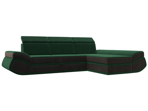 Диван угловой Лига-032 правый угол Велюр зеленый - Вид 1