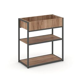 Rift Стеллаж Металл Антрацитический низкий приставной RF.STM-011 Дуб Табак/Металл Антрацит 596*350*750 - Фото предпросмотра