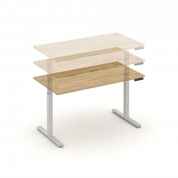 Стол электроподъемный "MOVE UP" MV.SE-3.7 Белый металл / Тиквуд Светлый - Вид 4