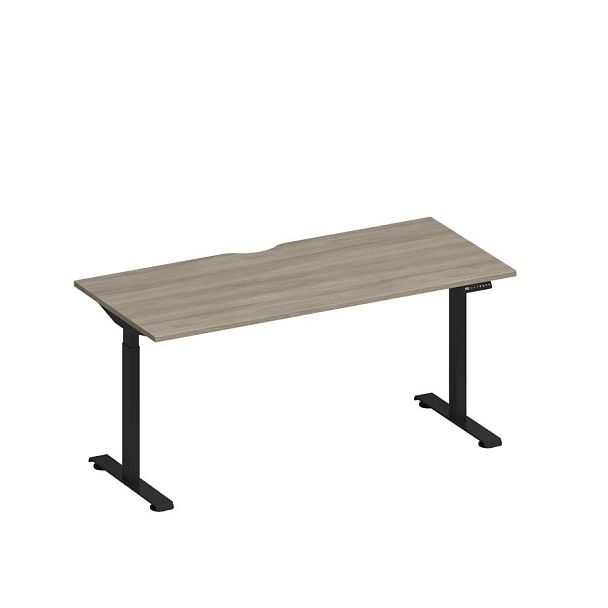 Стол письменный на электроприводе с вырезом Elevo А2 ЧР 004.2 ВЛ вяз либерти/ черный гладкий - Вид 1