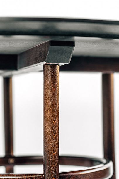 Венский стол Сатурн круглый, темный орех - Вид 2