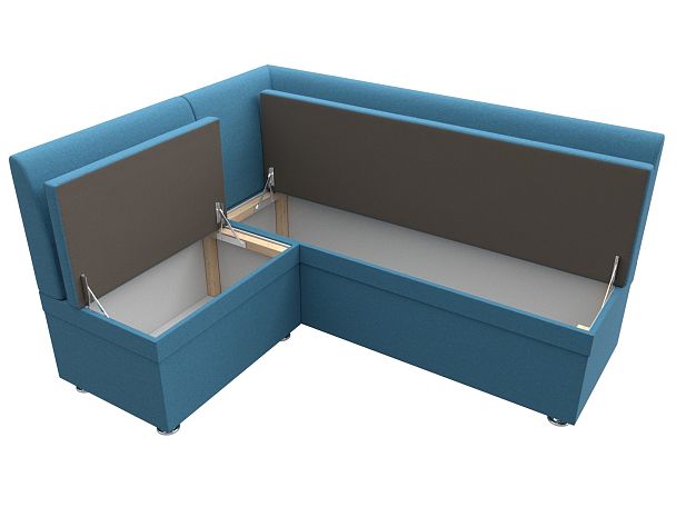 Диван кухонный угловой Уют левый угол Рогожка голубой - Вид 7