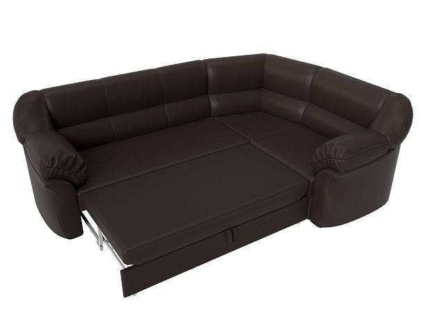 Диван угловой Карнелла правый (полностью экокожа коричневая) - Вид 7