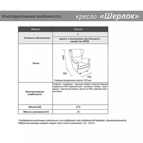 Кресло "Шерлок" - Вид 6