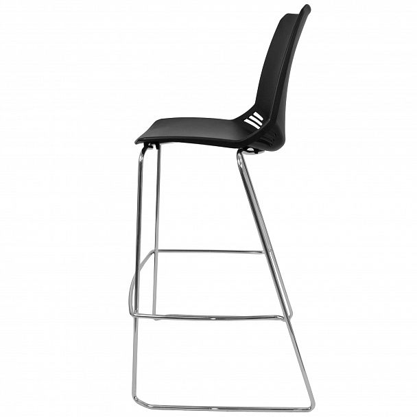 Стул Race (Пруток Барный) каркас Хром, черный - Вид 2