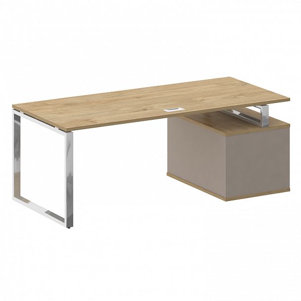 Стол с опорной тумбой "Shift" SK.SRT-200 тиквуд светлый/капучино - Вид 2