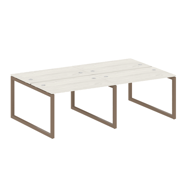 Metal System Quattro Р. ст. на 4 раб. места на О-образном м/к 50БО.СМ-4.2 Дуб наварра/Мокко металл 2400*1475*750 - Вид 1