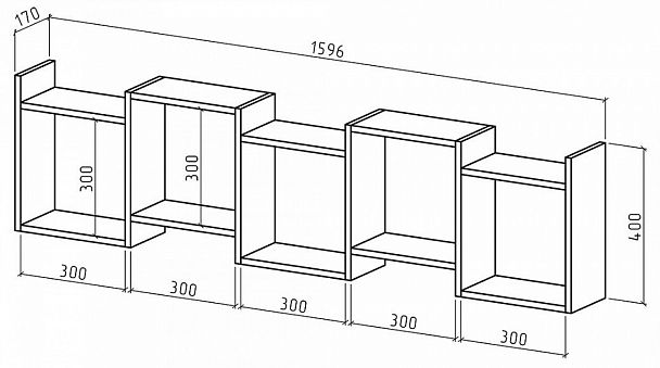 Полка навесная Лайт-34 - Вид 2