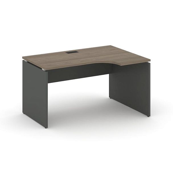 Стайл Проджект Стол рабочий эргоном. SN-D.SPA-011(R) Вяз Благородный/Антрацит NEW/Черная Заглушка 13 - Вид 1