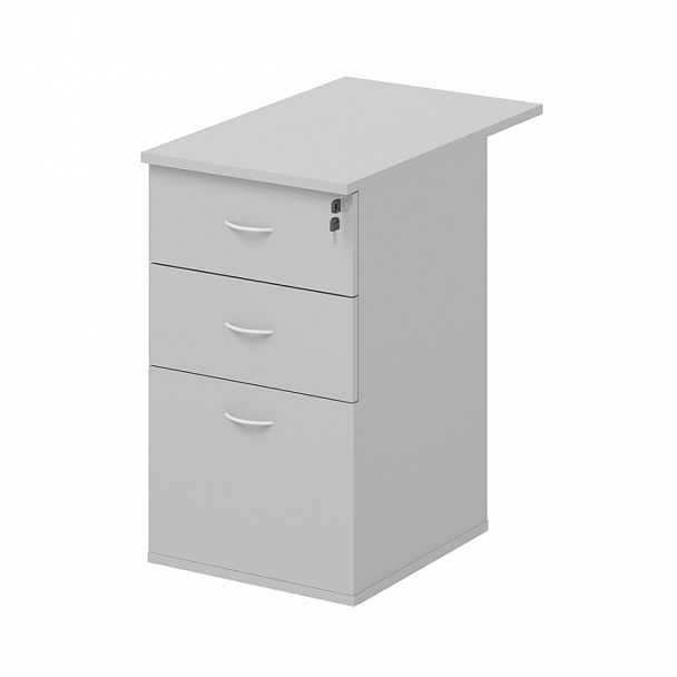 Тумба приставная, топ 25 мм, центральный замок "Логистика" ПК-ЛОГ-ТМП43Х70ЦЗ/25-В1-19 серый - Вид 1