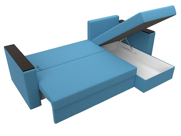 Диван угловой Атланта Лайт Б/С правый угол Рогожка голубой - Вид 10