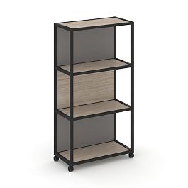 Shelf Mobile Стеллаж 4 уровня 1 секция VR.LT-STK-404.08 Дуб Аттик/Металл Черный/W-11 800*400*1523 - Фото предпросмотра