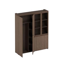 Шкаф комбинированный (для одежды + со стеклом) Mark-II МК 359 орех тоскана - Фото предпросмотра
