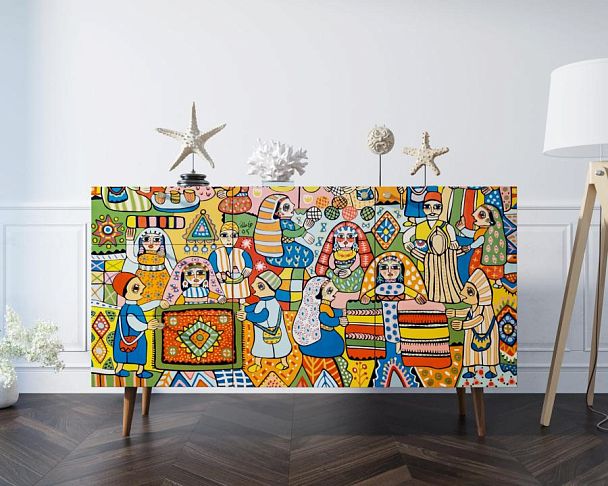 Комод Berber с двумя дверками и ящиками принт 1 арт BB17/Print_01 - Вид 3