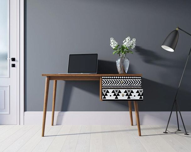 Стол рабочий Berber принт 19 с одной тумбой арт BB20/Print_19 - Вид 2