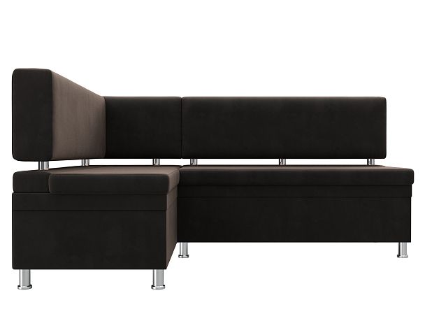 Кухонный уголок Стайл левый (полностью велюр коричневый) - Вид 2