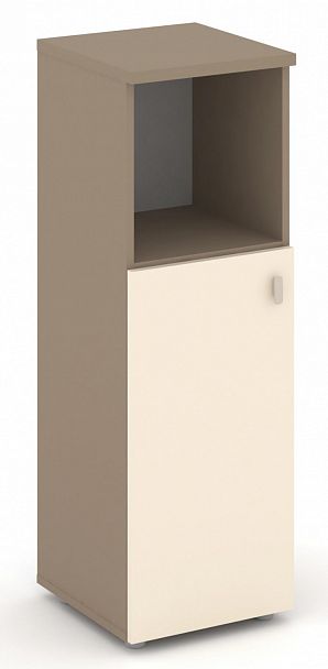 Шкаф средний узкий (1 низкий фасад ЛДСП) "ESTETICA" ES.SU-2.1  Сатин - Вид 1