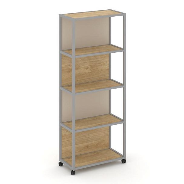 Shelf Mobile Стеллаж 5 уровней 1 секция VR.LT-STK-504.06 Тиквуд Светлый/Металл Серый/W-04 600*400*2000 - Вид 2