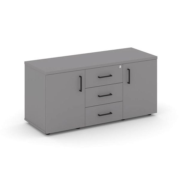 Стайл Проджект Тумба для оргтехники/сервисная SN.TS-002 Серый Пепел/Черный Ручки 1206*460*576 - Вид 1