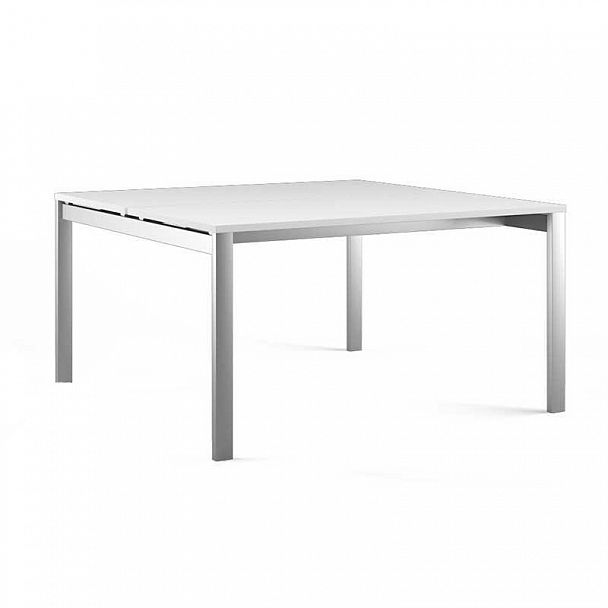 Стол для переговоров Tess Metal 120x120x75 белый - Вид 1