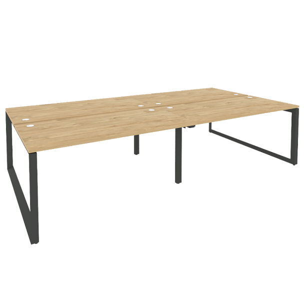 Onix Рабочая станция на О-образном м/к O.MO-D.RS-4.4.8 Тиквуд светлый/Антрацит металл 3160*1635*750 - Вид 1