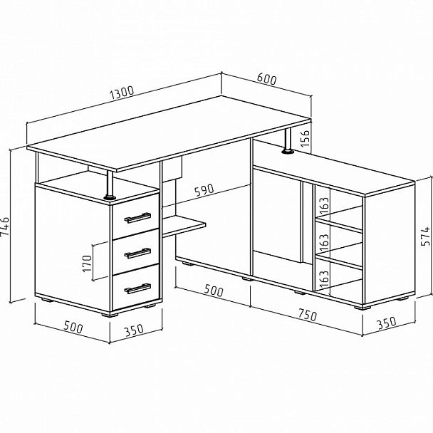 Стол письменный Амбер-12 - Вид 2