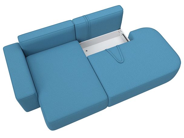 Диван угловой Лига-065 угол левый Рогожка голубой - Вид 7