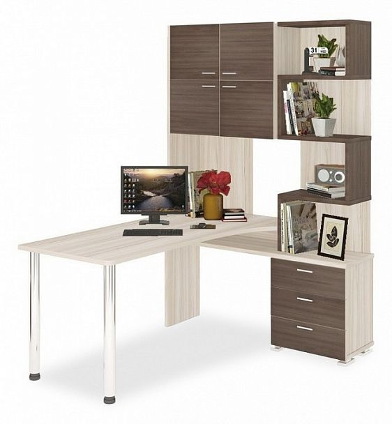 Стол компьютерный Домино СР-500М/160 Карамель/Шамони правый - Вид 1