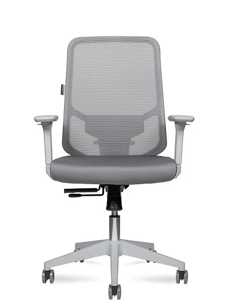 Кресло офисное / Best LB grey / серый пластик / серая сетка / серая ткань - Вид 2