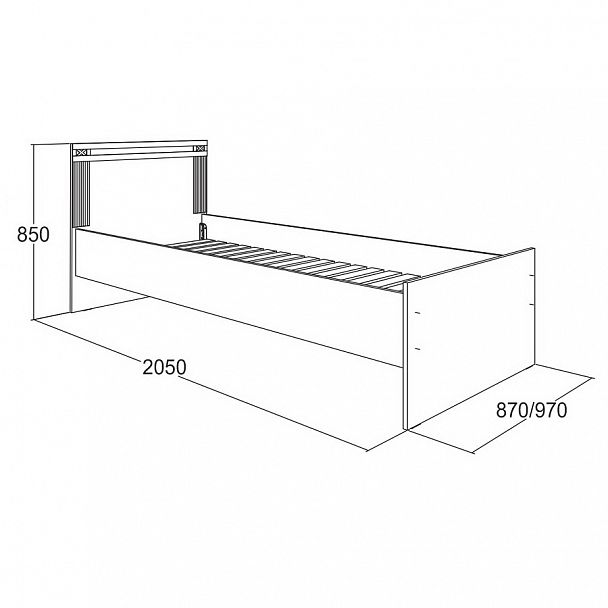 Кровать одинарная "Ольга 18" 0,9 - Вид 2