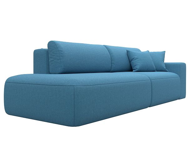 Диван прямой Лига-036 НПБ Модерн подлокотник справа Рогожка голубой - Вид 3