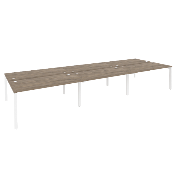 Onix Рабочая станция на П-образном м/к O.MP-D.RS-6.4.8 Тиквуд темный/Белый металл 4740*1635*750 - Вид 1