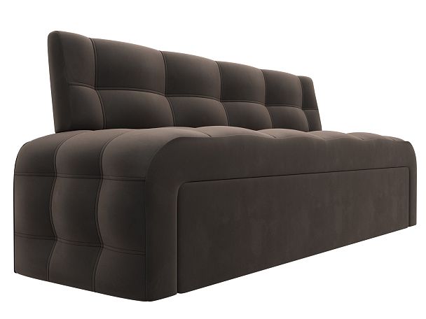 Диван кухонный прямой Люксор Велюр коричневый - Вид 3