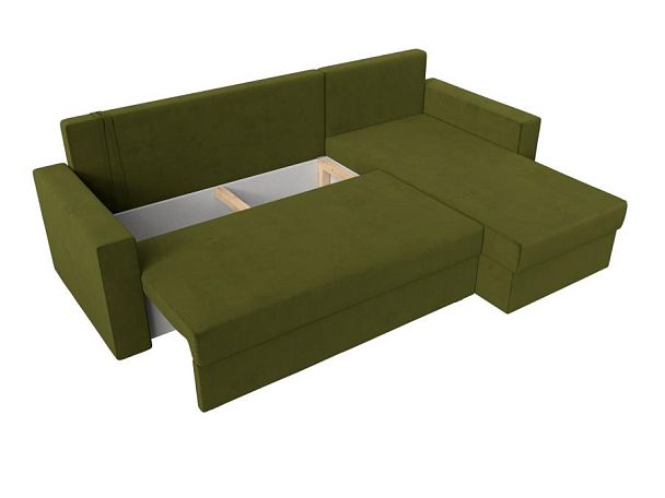 Угловой диван Траумберг Лайт правый (полностью микровельвет зеленый) - Вид 8