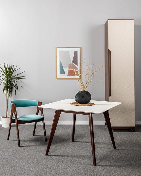 Стол Лунд 960*960 Белый Темный орех - Вид 7