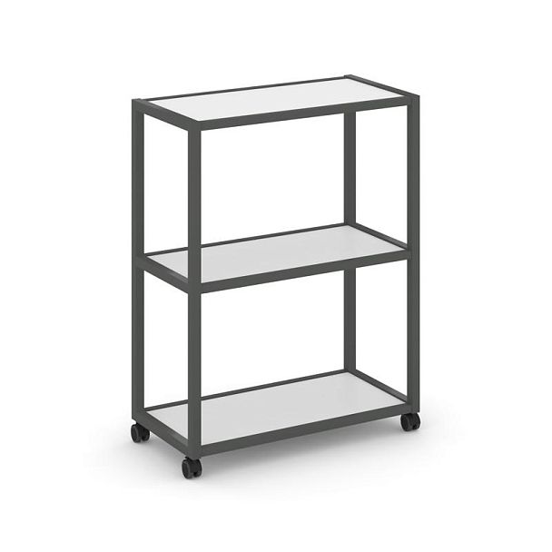Shelf Mobile Стеллаж 3 уровня 1 секция VR.LT-STK-301.10 Белый Бриллиант/Металл Антрацит 1000*400*1046 - Вид 1