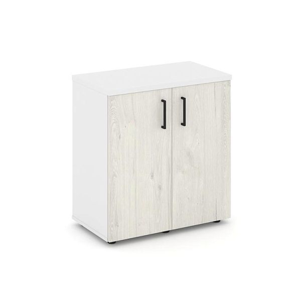 Стайл Проджект Тумба опорная/приставная SN.TOP-032 Белый/Белый/Дуб Наварра/Черный Ручки 700*400*750 - Вид 1