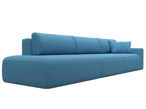 Диван прямой Лига-036 НПБ Модерн Лонг подлокотник справа Рогожка голубой - Вид 3