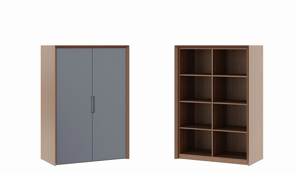 Шкаф средний Concept 105x50x149 дуб капучино - Вид 1