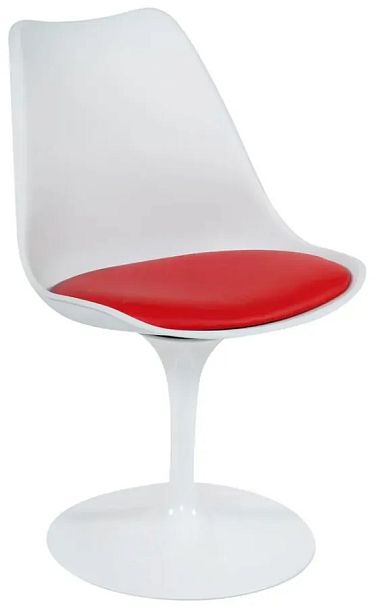 Стул Тулип Фэшн Чаир/Tulip Fashion Chair (мод.109)/1 шт. в упаковке, металл/пластик/PU, белый / красный - Вид 1