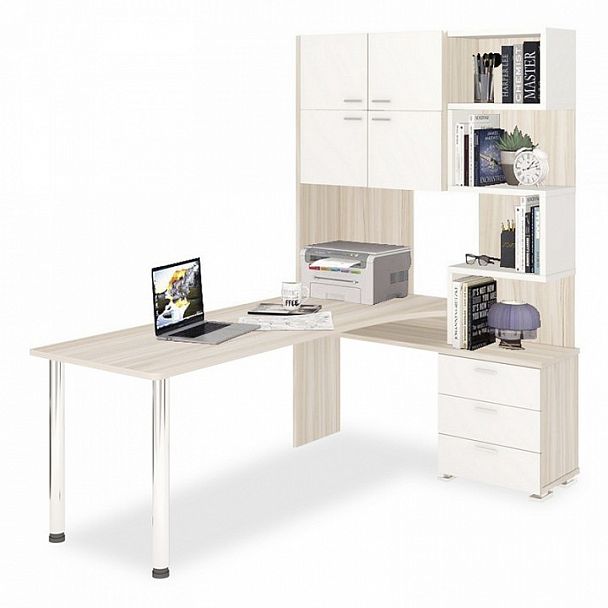 Стол компьютерный Домино СР-500М/190 Карамель/Белый правый - Вид 1