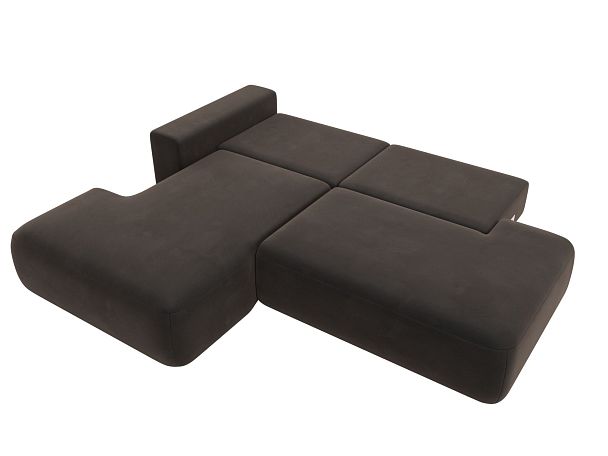 Диван угловой Лига-036 Модерн левый угол Велюр коричневый - Вид 4