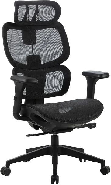 Кресло Cactus CS-MC555 черный сетка с подголов. крестов. пластик пластик черный - Вид 1
