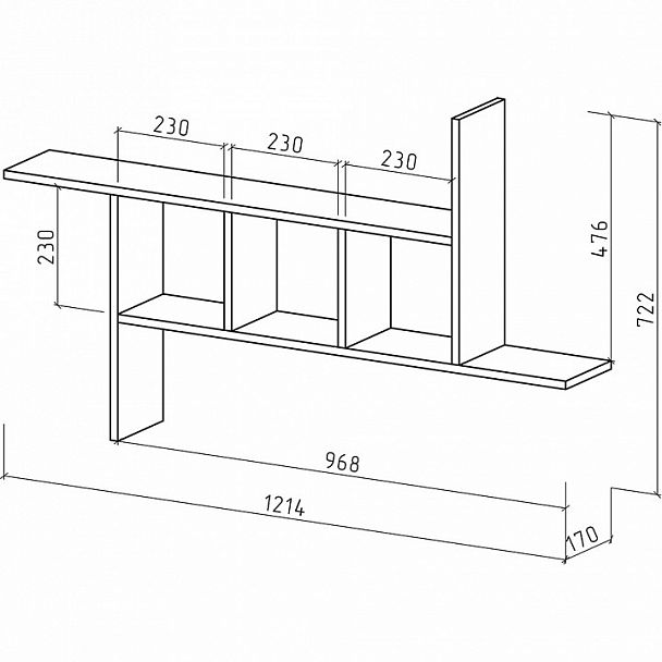 Полка навесная Лайт-37 - Вид 2