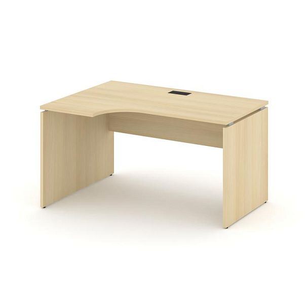 Стайл Проджект Стол рабочий эргоном. SN-D.SPA-002(L) Акация Лорка/Черная Заглушка 1580*600/980*750 - Вид 1