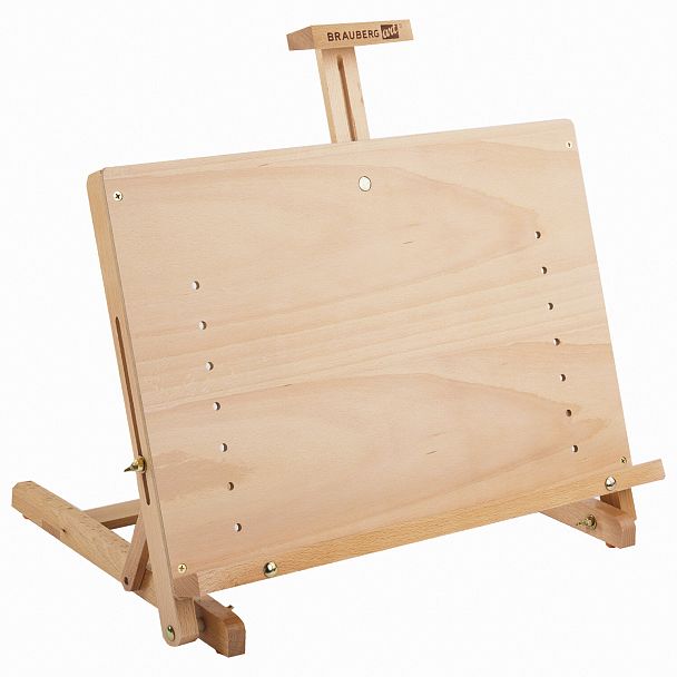 Мольберт настольный BRAUBERG ART CLASSIC, регулируемый верхний держатель, 50х37х39 см, бук, 191756 - Вид 4
