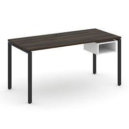 Concept Стол рабочий с подвесной тумбой с 1 открытой нишей CN.SP-104 Дуб Мали/Белый Бриллиант/Металл Черный 1580*720*750 - Фото предпросмотра