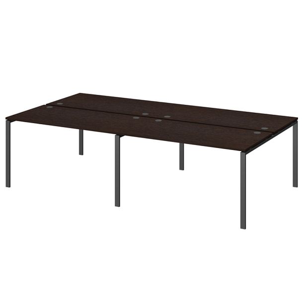 Бенч двойной на 4 рабочих места АМБ-004.60-4 Дуб венге/Антрацит 3200x1236x760 Арго-М - Вид 1