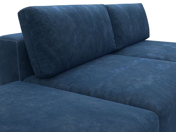 Диван угловой модульный с пуфом Лига-060 НПБ угол универсальный Велюр синий - Вид 4