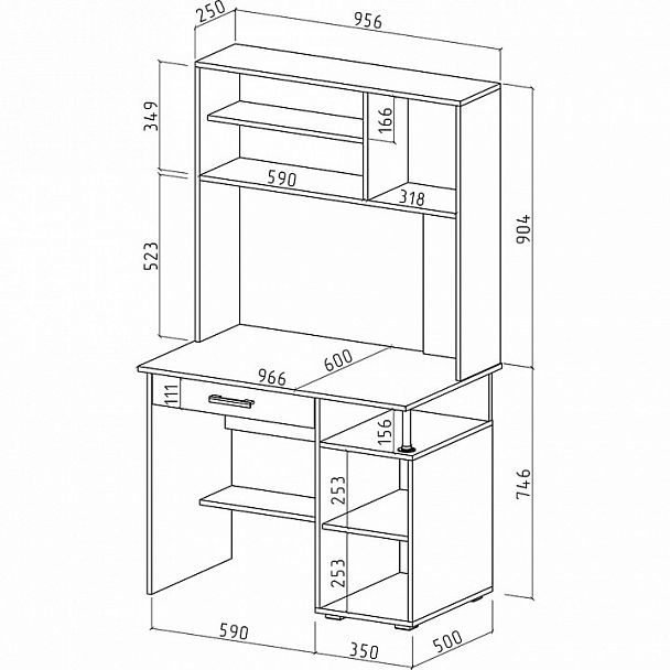 Стол письменный Амбер-13Я - Вид 3